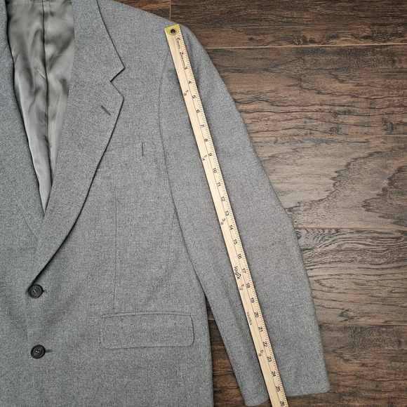Neiman Marcus Mens Lined Cashmere Two Button Blazer Sport Coat Jacket Light Gray - Picture 9 of 15